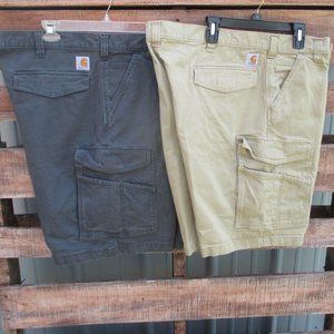 Carhartt Cargo Shorts Size 46 Lot of 2 Relaxed Fit Workwear Beige Gray Utility